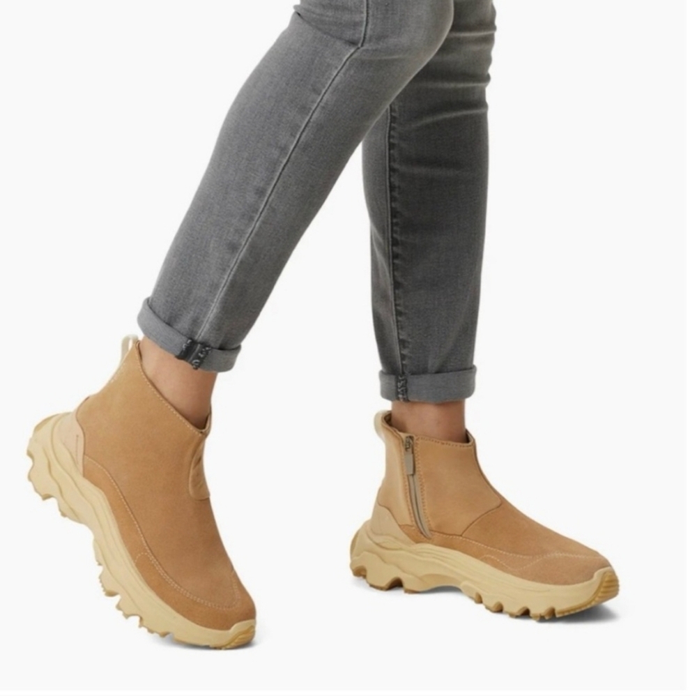 Sorel Camel Ankle Booties with Rugged Sole
